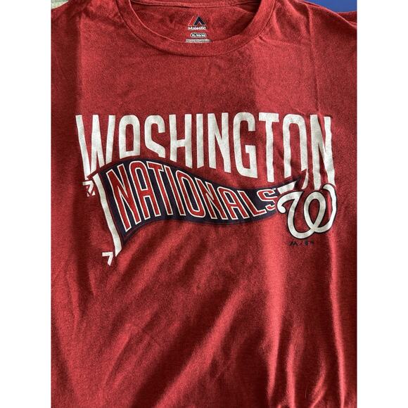 Majestic Red Heather **Washington Nationals T-Shirt** XL - Picture 3 of 5